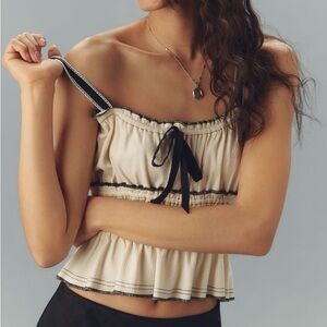 BRAND NEW Anthropoligie Pilcro Cream and Black Camisole Top